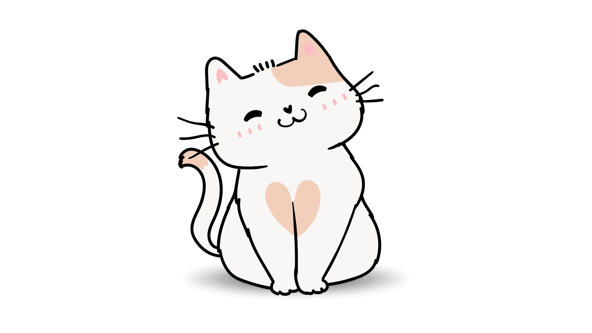 Illustration of a cat sitting